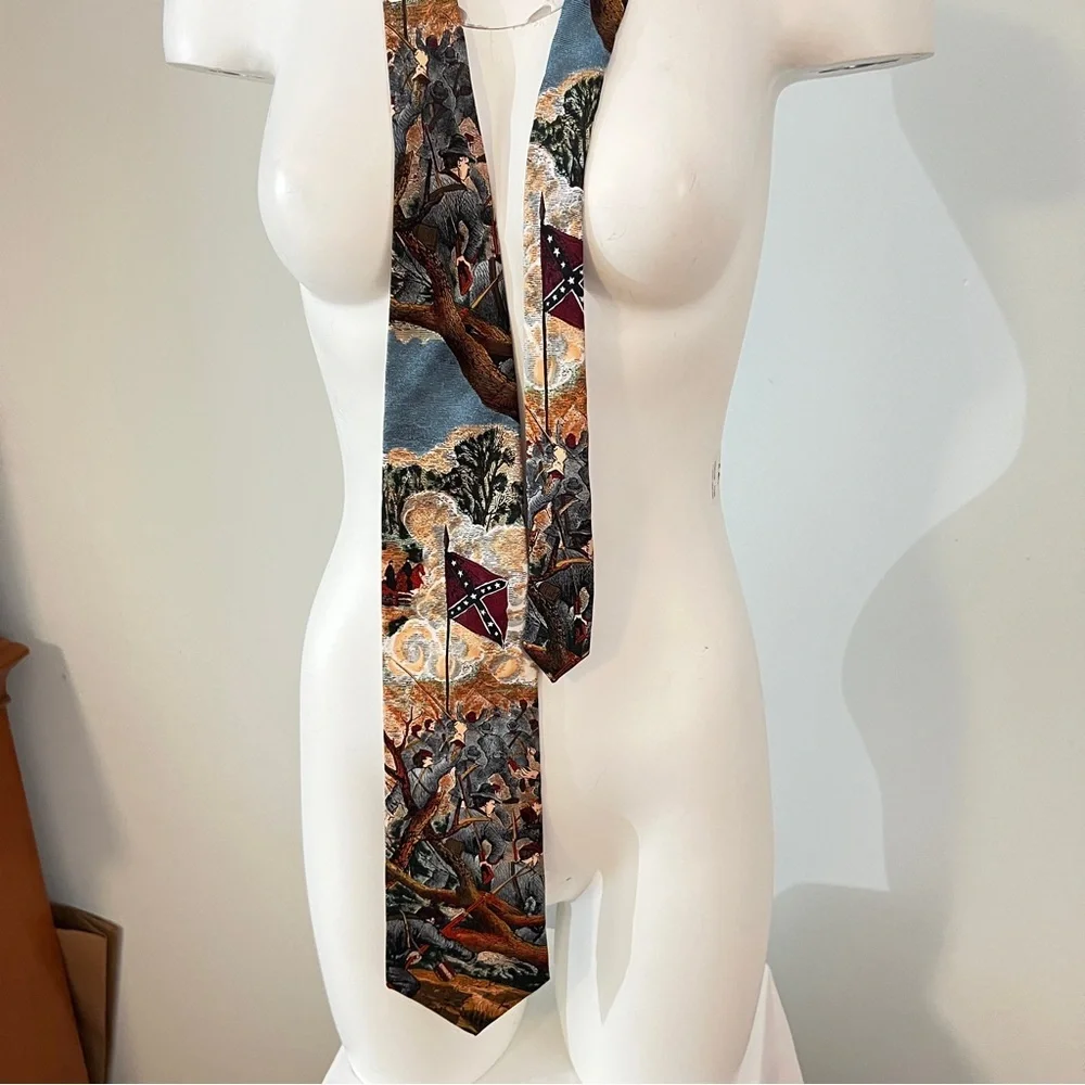 TANGO by Mark Raab - Artistic Blue and Red Tie in 100% Silk. Americana Series